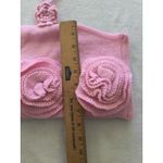 SheIn  Pink Knit Cropped Halter Top Three Rose Appliques size L Photo 3