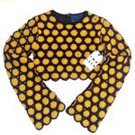 SIMON MILLER Wizzy Crochet Set in Black, Camel, & Kiwi Size Small Yellow Photo 4