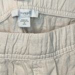 Jill Linen Blend Wide Leg Crops Cream Beachy Pants Trousers Lagenlook Sz MT Tan Size M Photo 5