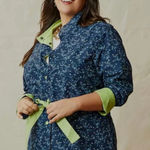 Matilda Jane Navy Blue Floral Utility Jacket Women's 2X Photo 0