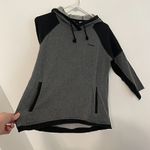 Reebok Dark Gray Black Colorblock 3/4 Sleeve Pullover Hoodie Sweatshirt ALTERED Photo 5