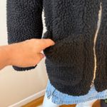 Topshop Black Borg Zip Up Black Teddy Jacket Womens US 4 Photo 3