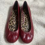 Gianni Bini  Red Leather Pleat It Ballet Flat Photo 1