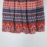 Raga Red and Blue Flirty Boho Mini Skirt NWT Size XS Boho Print Full Skirt Photo 2