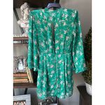 Sabina Musayev Adeline Chiffon Floral Mini Dress Green Floral Womens Size Small Pink Photo 5