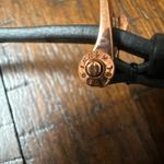 HENRI BENDEL BOLD CRYSTAL CHOKER ‎ COLLAR NECKLACE BLACK LEATHER NWT Photo 2