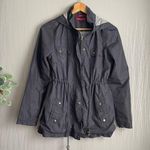 Merona  Women's Small Gray Hooded Windbreaker Water Resistant Jacket Photo 0