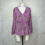 Baum Und Pferdgarten Miandah Blouse Fuchsia Leopard Size 36 / US 6 Pink Photo 2