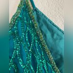 Laurence Kazar Vintage Emerald Green Sequin Beaded Silk Mini Dress Medium 80’s Photo 4