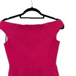 Black Halo  Claire Mini Dress Off‎ the Shoulder Fuchsia Pink Size 0 Photo 6