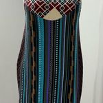 Vintage Y2K Funky People Knit Shift Dress Blue Geometric Southwest Striped S Photo 0