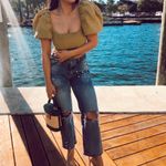 ZARA  Basic Z1975 Denim Straight Pearl Distressed Embellished Jeans 2 Photo 4