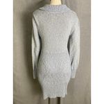 Free People Icy Blue Marled Cable Knit Sweater Dress Zip Collar Fitted L Photo 6