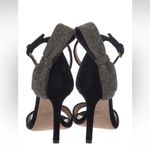 Valentino Garavani Black Velvet Sparkle Bow Strappy Heeled Sandal Photo 3