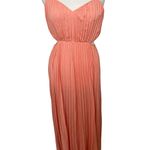 EXPRESS Coral Cutout Pleated Maxi Dress Photo 1