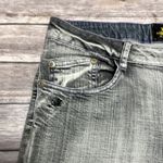 Akademiks Washed Out Black Gray Purple Embroidery Low Rise Bermuda Jean Short 34 Photo 3