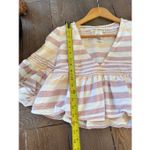 Mara Hoffman Stripe Peplum Flare Top in Pink Size XS Photo 7