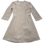Mango Suit Dress Womens Small US 4 Beige Pink Tweed A-Line 3/4 Sleeve Lined Photo 1