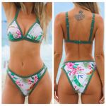 Cupshe ‎ Night Orchid Whipstitch Bikini Set Cheeky Bottoms Women's Size Large NEW Photo 1