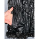 Bagatelle Black Faux Fur Faux Leather Reversible Vest Pockets Medium Like New Photo 7