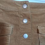 Rhythm Corduroy Mocha Brown Tan Button Down Mini Boho Skirt Size 2 Size M Photo 4
