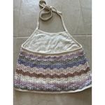 American Eagle Womens Size Medium Pastel Cropped‎ Crochet Halter Boho Beachy Purple Photo 3