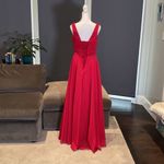 Women’s Burgundy Chiffon Full Length Bridesmaid Prom Party Dress Corset Size 6 Red Photo 6