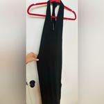 See You Monday SYM  Black Knit Ribbed Bodycon Dress Medium Side Slit Nwt Halter Photo 7