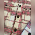BP NWT NORDSTROM PLAID BRUSHED SHACKET IN IVORY-PINK PINKY PLAID Small Photo 5