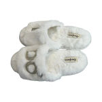 Dearfoams  Wedding ‘I DO’ Slippers Women’s M‎ (7-8)  Slides Faux Fur Memory Foam Photo 1