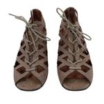 Gentle Souls OKEY DOKEY Taupe Lace-Up Gladiator Mid Heel Sandals Size 8 M Photo 1