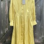 Everlane NWT Hammered Satin Shirt Dress Raffia Size 6 Photo 9