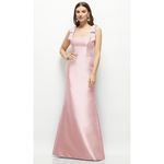 Alfred Sung  Ballet Pink Square Neck Bow Tie Sleeveless Maxi Dress 4R Photo 3