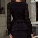 Lantern Sleeve Layered Hem Dress Black Size M Photo 2