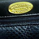 Clara Studio for Asymmetry Vtg Black Lizard Embossed Leather Bag 24K Gold Handle Photo 8