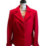 Pendleton Boiled Wool Suit Blazer Jacket Ruby Red Large Ribbed Trim Business Photo 0