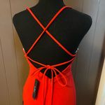 Lulus NWT M‎   Romantic Thought Red Cowl Neck Lace Up Maxi Dress Photo 6