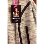 I Heart Ronson NEW I Love Ronson Black And White Sleeveless Dress Faux Black Leather Trim Sz 2 Photo 1