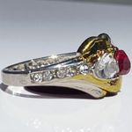 Gold and Silver Tone Hidden Message 2 Stone Ring Size 6 Photo 1