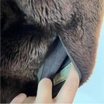 Vintage 50s 60s Opera Length Fur Coat Dark Brown Mouton Lamb Fur Shearling ~Med Photo 12