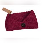 NWT Tickled Pink Dark Red Floral Knit Head Band Ear Warmers Photo 4
