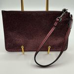 Coach A Rare HTF Vintage Sparkling Burgundy Glitter New York Zip Wristlet Photo 3