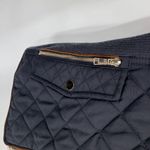 ZARA Quilted Vest Womens XS Black Gold Polyester Equestrian Style Zip Pockets Photo 3