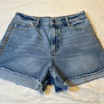 Venus Light Blue Denim Shorts rhinestone decoration Size 10 Photo 0