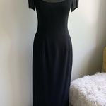 Adrianna Papell Vintage Black Beaded Evening Gown Dress Photo 0