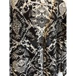 cupio Black White Diamond Print Open Front Cardigan Size Large Photo 2