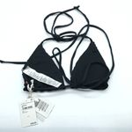 Good American Jacquard Tiny Ties Wrap Bikini Top Stretch Black 1 US S Photo 1