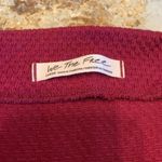 We The Free  people bunny bell sleeve Waffle Knit thermal top Burgundy L Large Photo 4