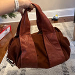 Kenneth Cole New York Leather Wool Mini Duffel, Maroon Brown Photo 0