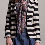 Derek Lam  10‎ Crosby Single Button Striped Blazer M Medium Tan Black Jacket Photo 0